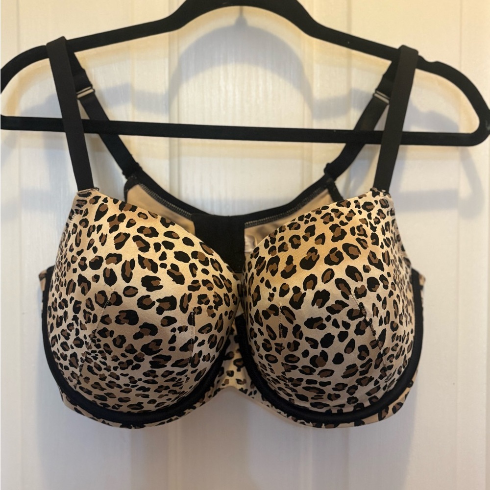 Cacique Leopard Print Bra with Black Accents